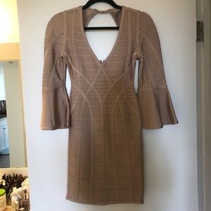 Herve Leger Yasmine Dress (Color: Dune)